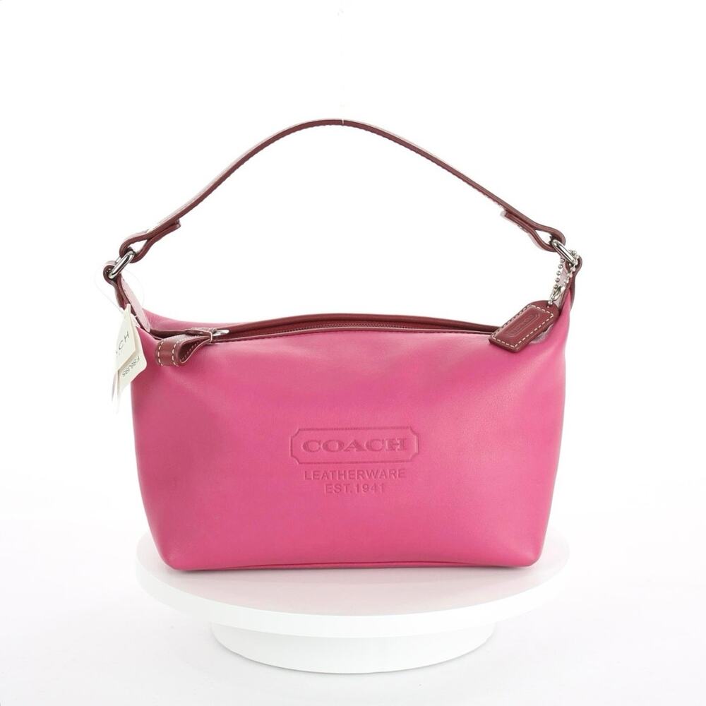 Coach Vintage Pink Leather Mini Cosmetic Pouch Bag